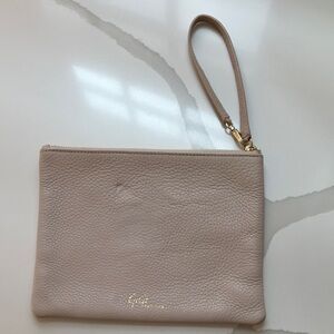 Gigi New York Beige Leather Wristlet